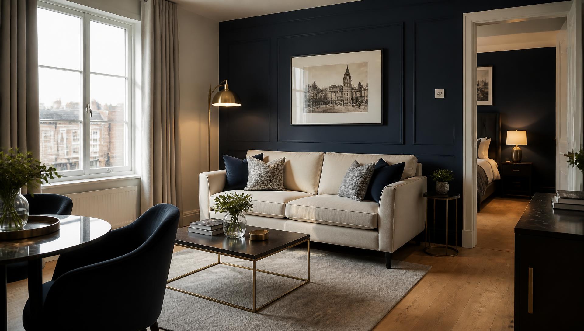 Living area of a professionally managed Serenity apartment